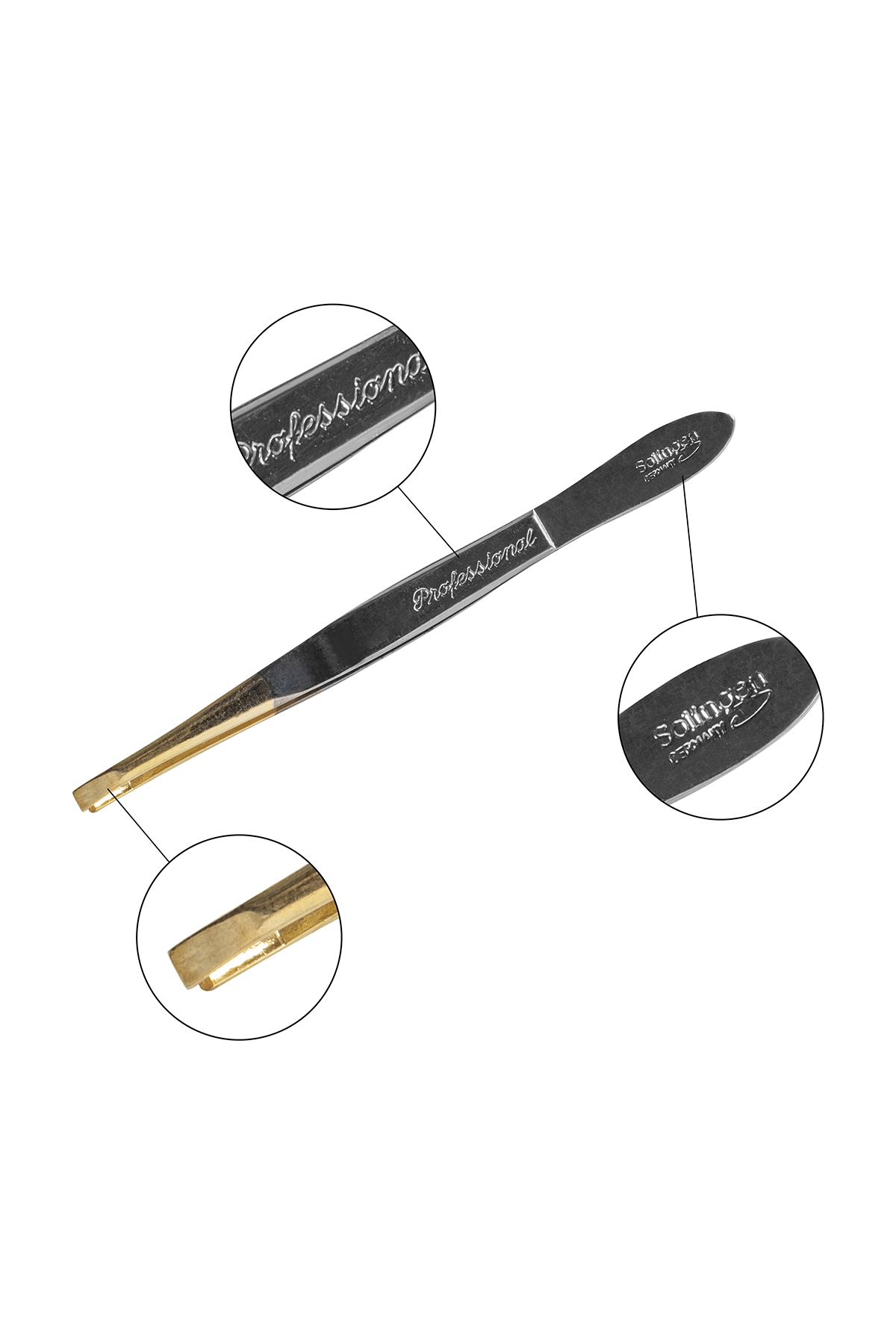 Bianca Bella Solingen Profesyonel Düz Ağızlı Cımbız Black Gold 4110