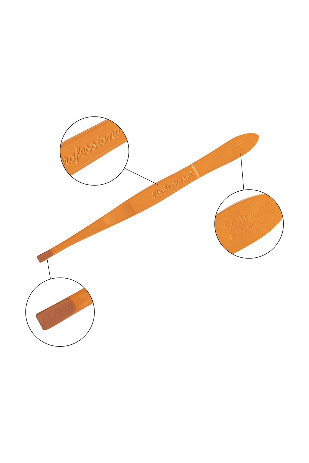 Bianca Bella Solingen Profesyonel Düz Ağızlı Cımbız Turuncu OR-4117