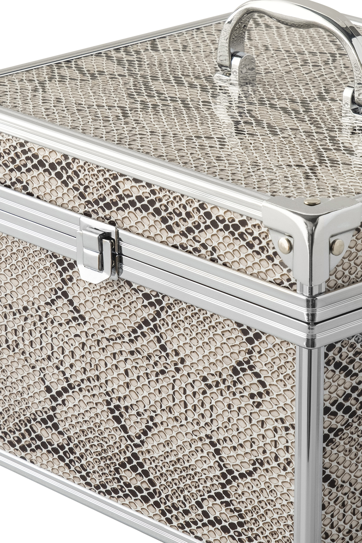 Bianca Bella Metal Aksesuar Ve Makyaj Çantası Yılan Desenli SN-80743