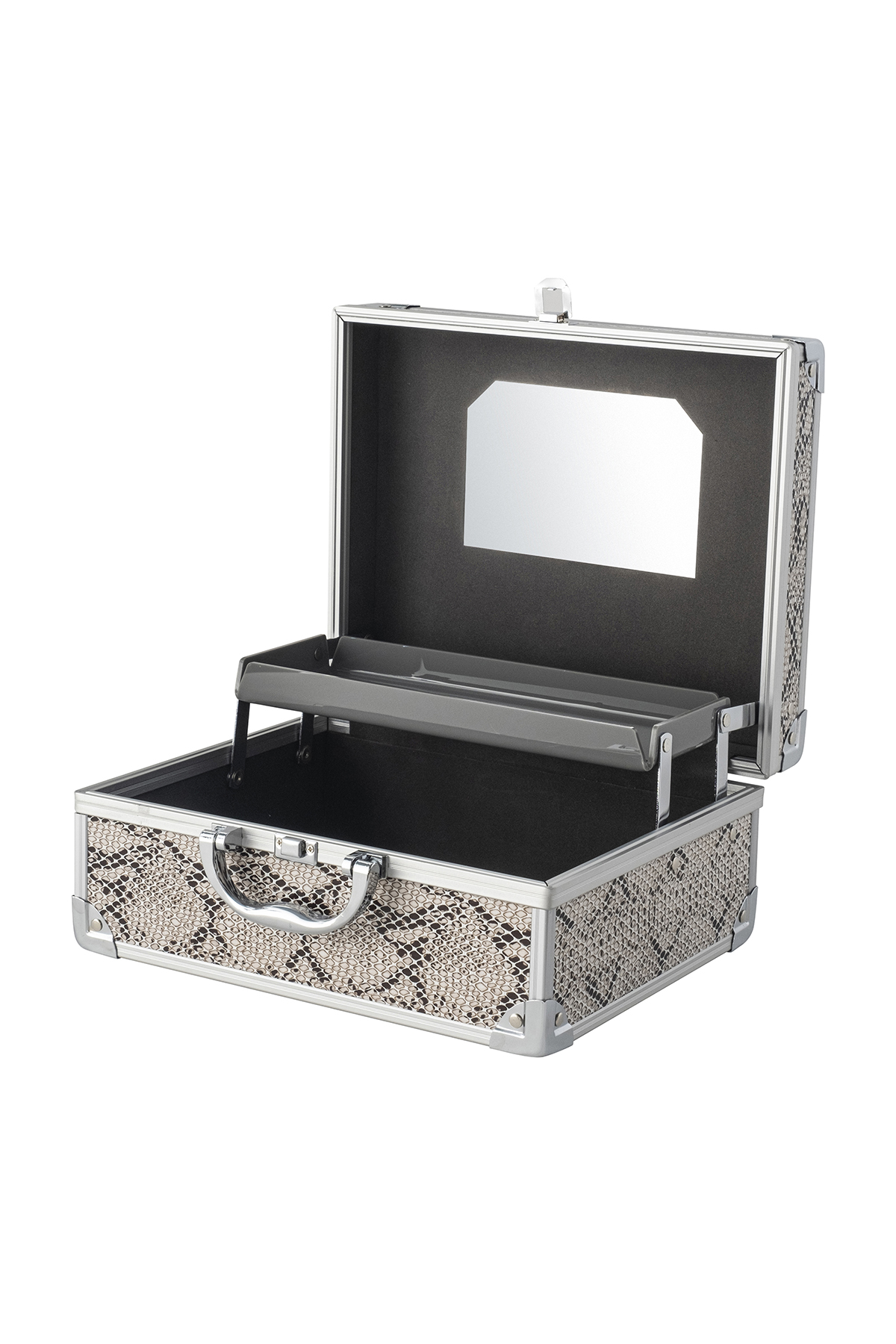 Bianca Bella Metal Aksesuar Ve Makyaj Çantası Yılan Desenli SN-81747