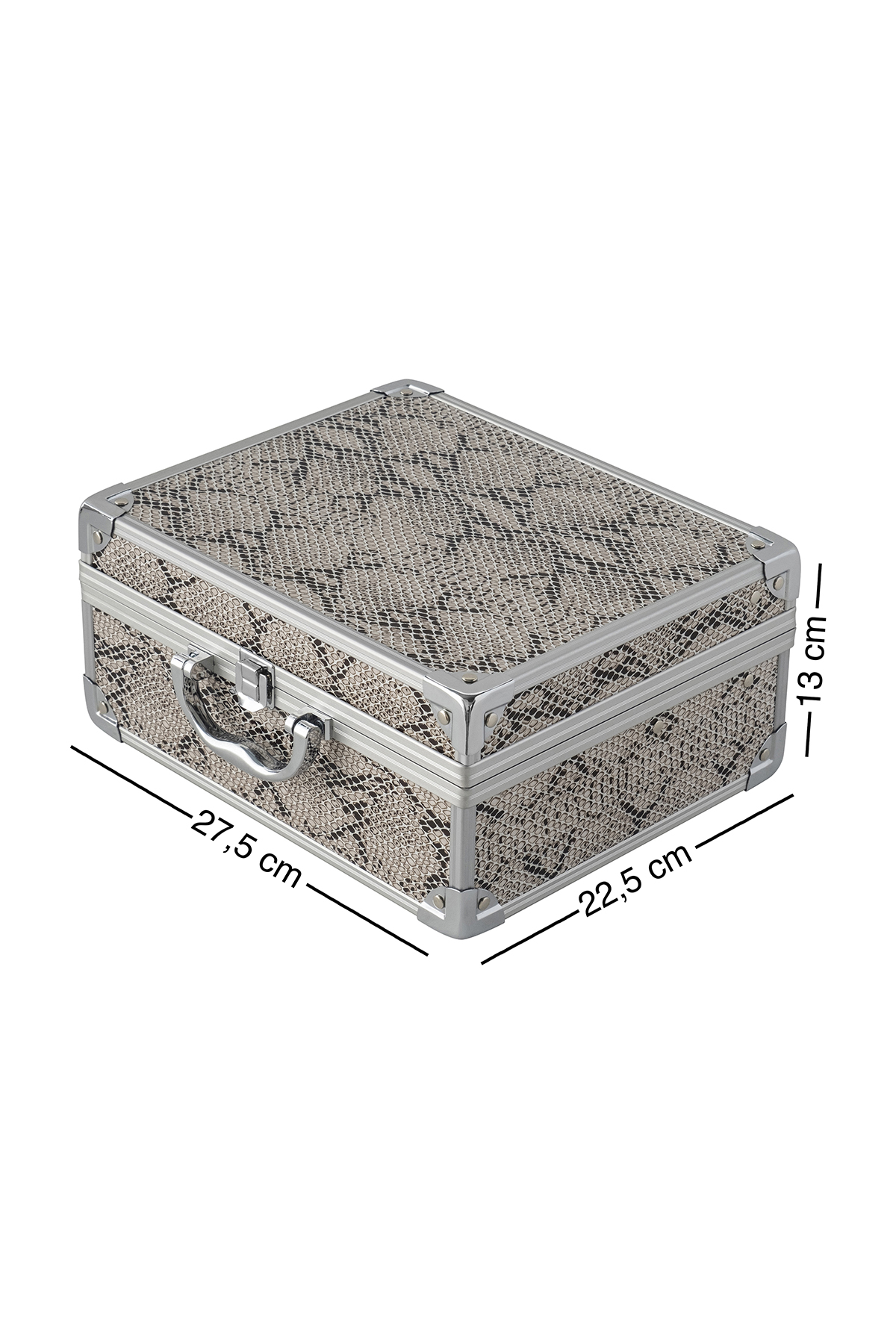 Bianca Bella Metal Aksesuar Ve Makyaj Çantası Yılan Desenli SN-81747