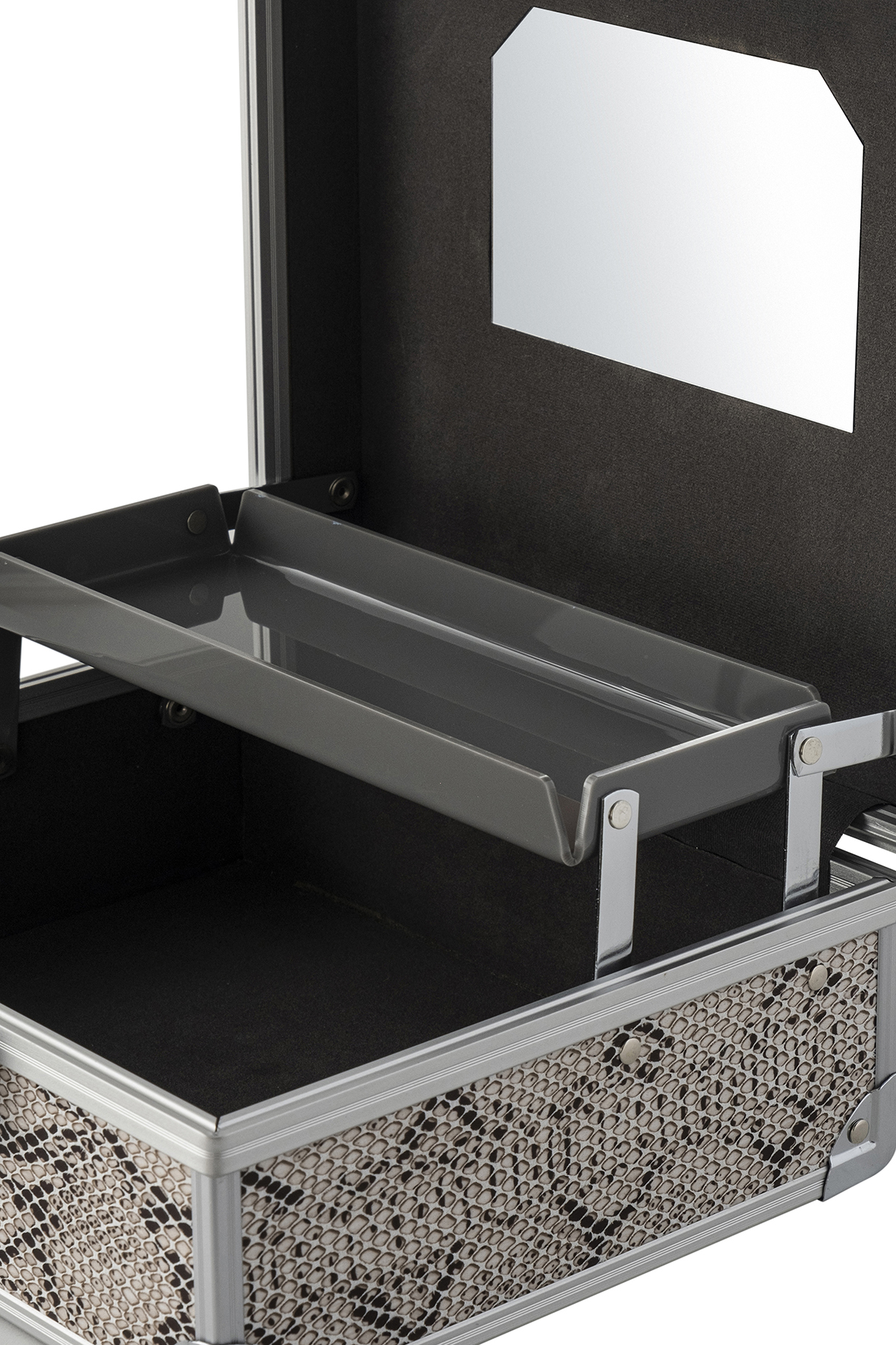 Bianca Bella Metal Aksesuar Ve Makyaj Çantası Yılan Desenli SN-81747