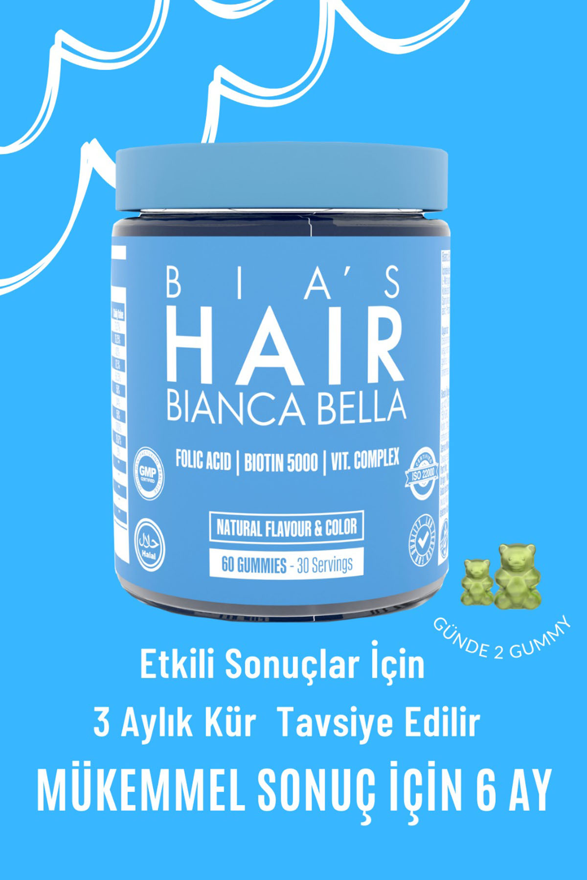 Bianca Bella Bia's Hair Gummy Saç Vitamini 60 Adet